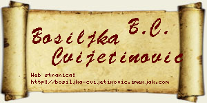 Bosiljka Cvijetinović vizit kartica